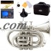 Mendini by Cecilio Silver Nickel Bb Pocket Trumpet w/1 Year Warranty, Tuner, Stand, Pocketbook and Deluxe Case, MPT-N   